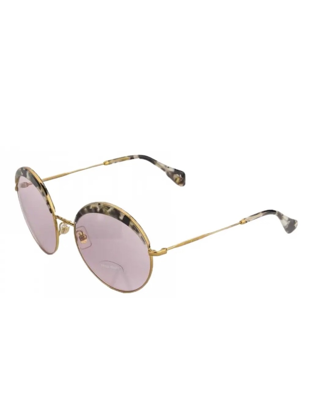 Miu Miu Tortoiseshell/Metal Sunglasses with Mauve/Pink Lens